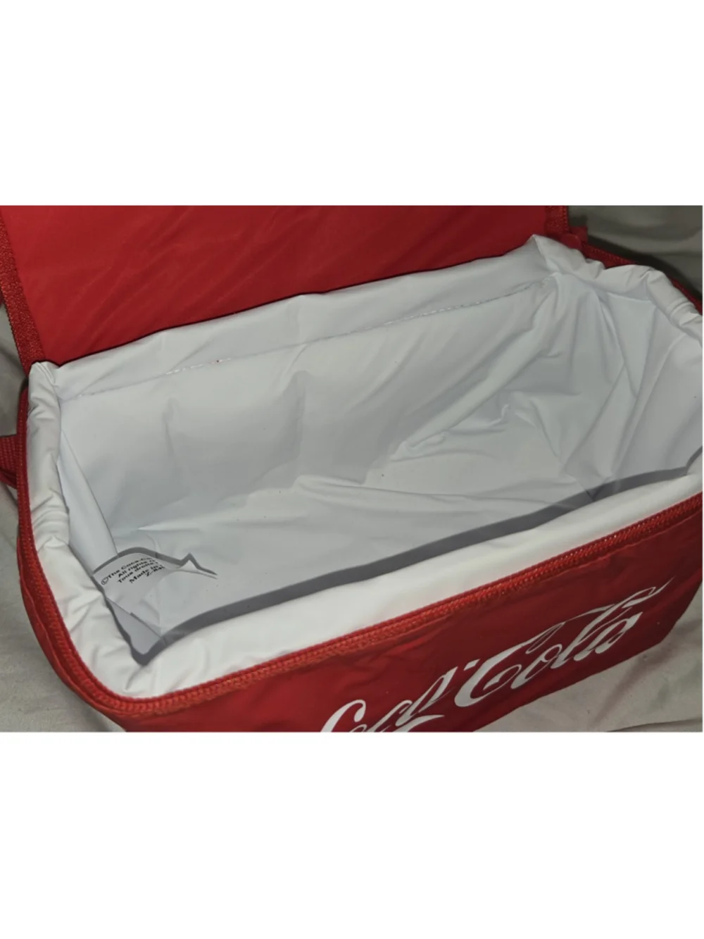 Coca Cola Insulated Tote Cooler Bag Six Pack w/ 6 Coke Anchor Hocking Glasses